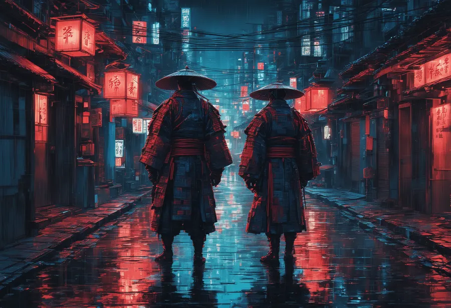 목판화로 본 사이버펑크 밤가도