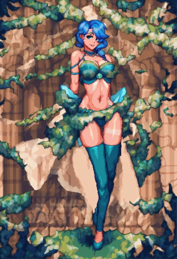 초록빛 숲속의 판타지 정령