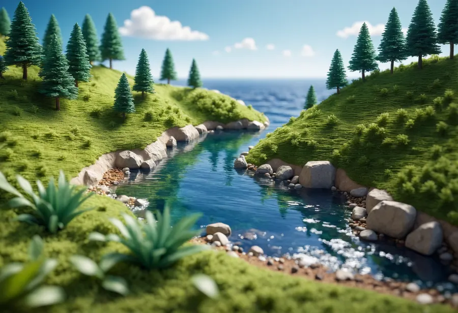 계절별 자연의 미니 Diorama