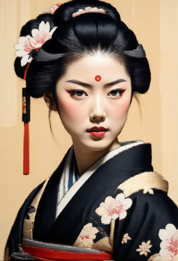 가상의 사무라이 소녀 초상